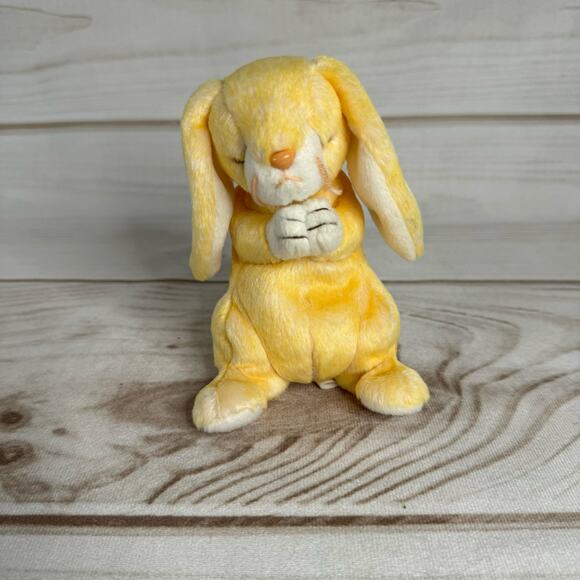 TY Beanie Buddy Grace The Praying Easter Bunny Rabbit - 2000 - 5" Long - Picture 1 of 3